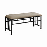 Livingston Contemporary Upholstered Bench Brown and Dark Bronze