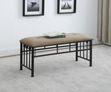 Livingston Contemporary Upholstered Bench Brown and Dark Bronze