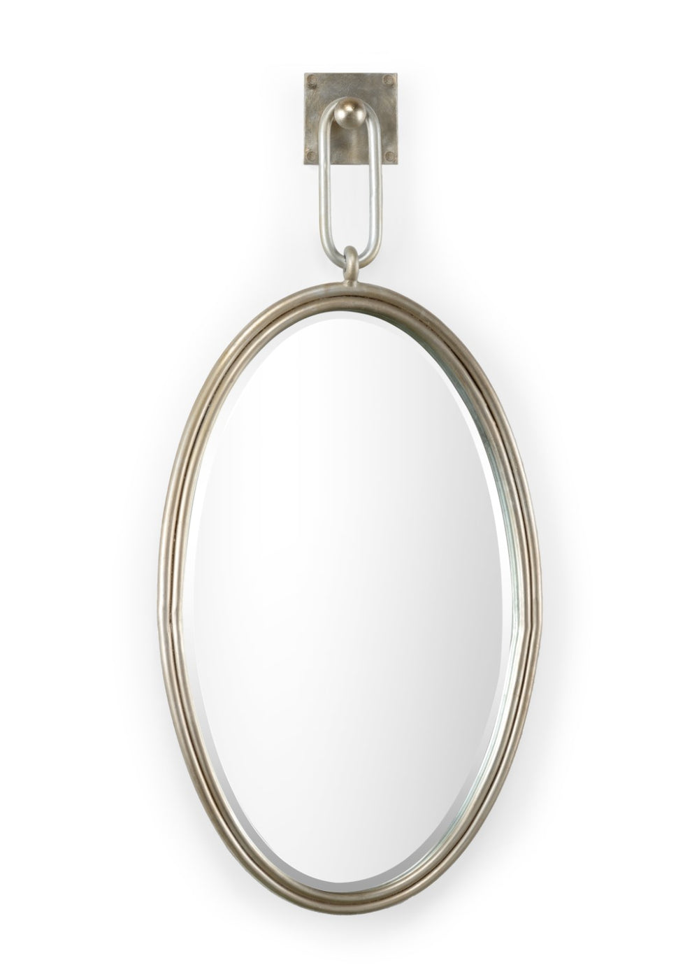 Tobago Mirror - Antique Silver Oval Design to Enhance Your Space with Beveled Elegance and Style