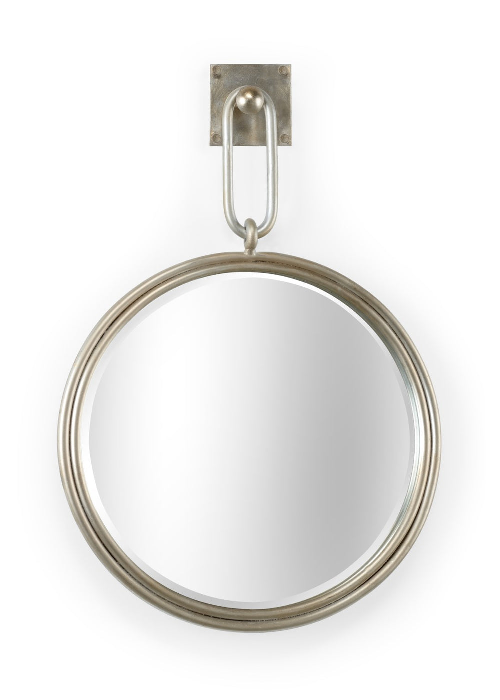 Grenada Mirror - Antique Silver Leaf Circular Design, Beveled Glass for Stylish Home Decor Accent