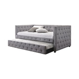Mockern Contemporary Tufted Upholstered Daybed with Trundle Grey