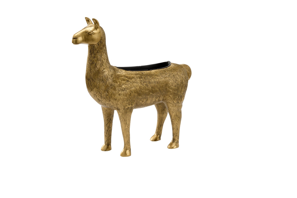 Drama Llama Planter: Whimsical Antique Brass Charm for Succulents & Flowers - Unique Home Decor