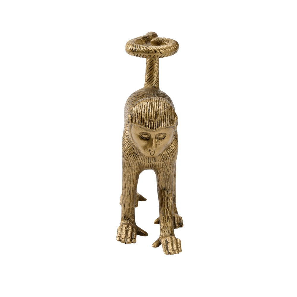 Monkey Business Statue - Charming Antique Brass Walking Monkey Home Decor for Animal Lovers