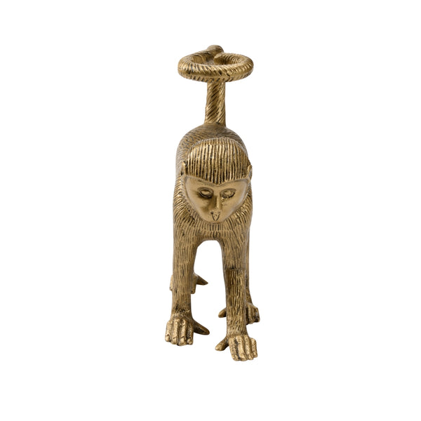 Monkey Business Statue - Charming Antique Brass Walking Monkey Home Decor for Animal Lovers