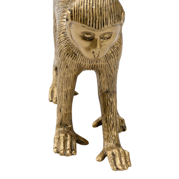 Monkey Business Statue - Charming Antique Brass Walking Monkey Home Decor for Animal Lovers