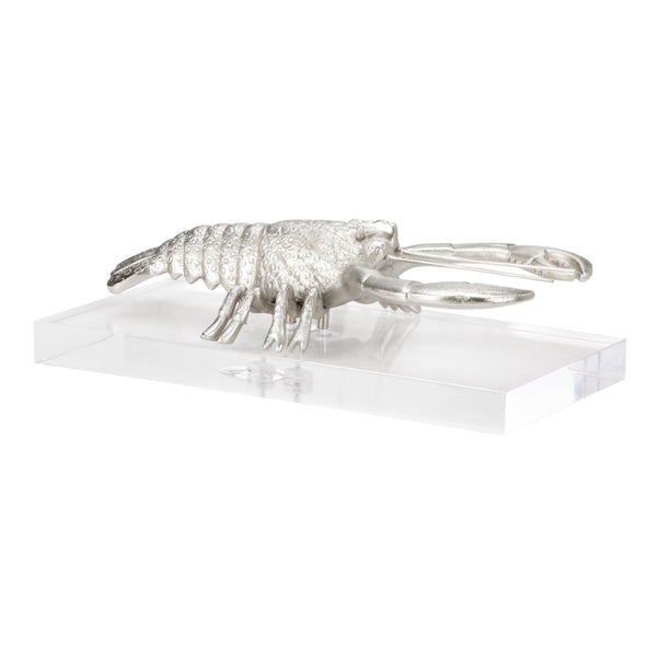 Thibault Charming Aluminum Lobster Sculpture on Clear Acrylic Base - Nautical Decor for Home Spaces