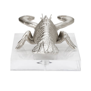 Thibault Charming Aluminum Lobster Sculpture on Clear Acrylic Base - Nautical Decor for Home Spaces