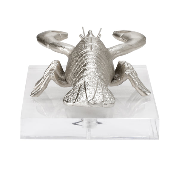 Thibault Charming Aluminum Lobster Sculpture on Clear Acrylic Base - Nautical Decor for Home Spaces