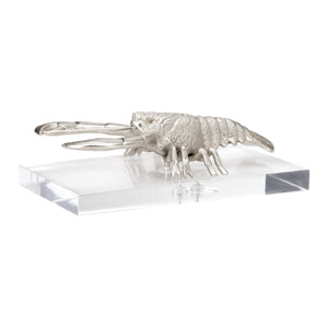 Thibault Charming Aluminum Lobster Sculpture on Clear Acrylic Base - Nautical Decor for Home Spaces