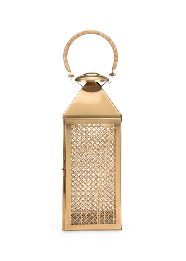 Brunching Lantern - Hand Woven Cane & Metal Light for Ambient Decor, Table Centerpiece & Style