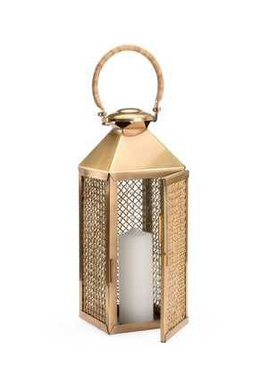 Brunching Lantern - Hand Woven Cane & Metal Light for Ambient Decor, Table Centerpiece & Style