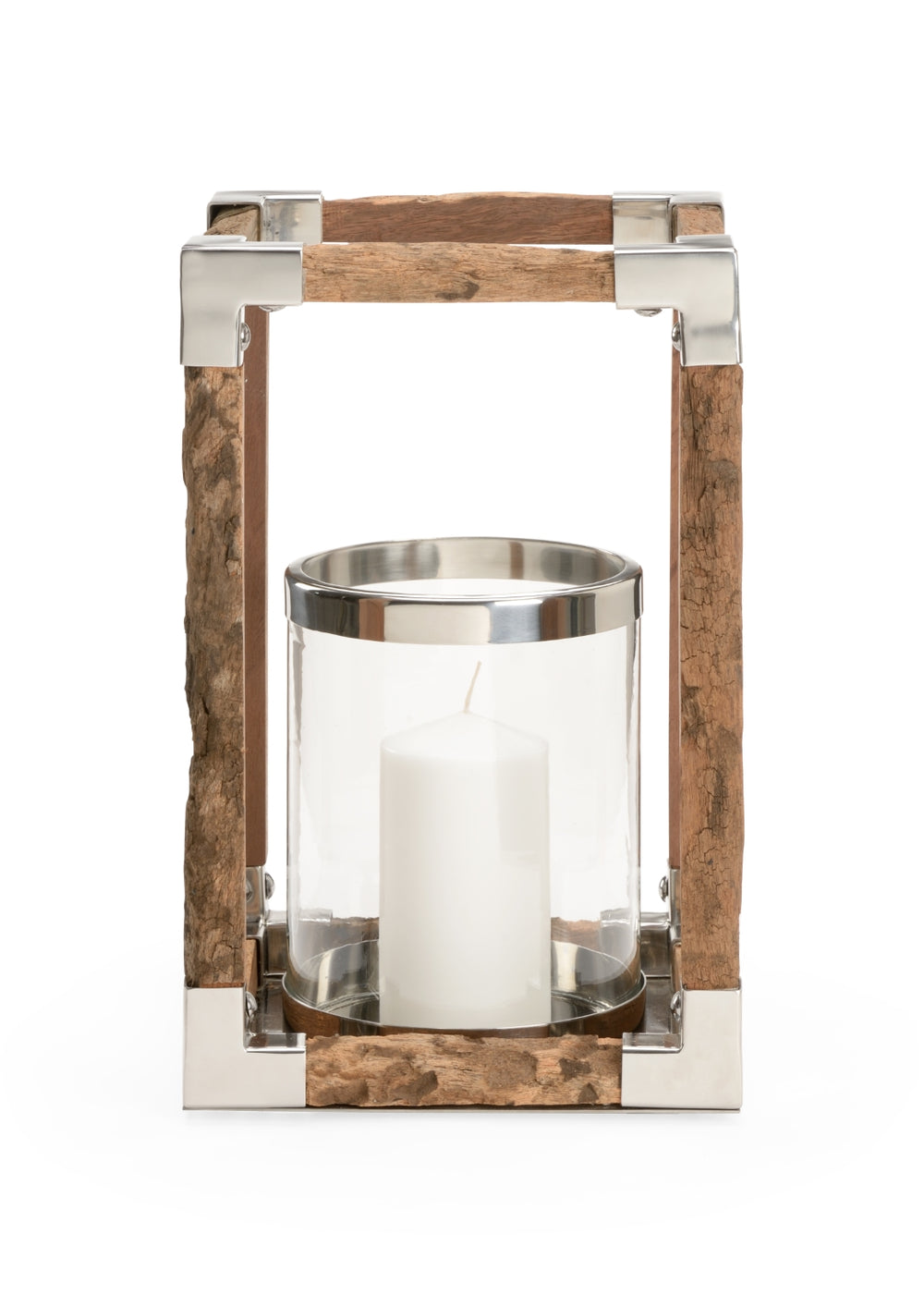 Modern Rustic Hurricane Candle Holder - Transform Your Space with Wood, Metal, and Glass Elegance