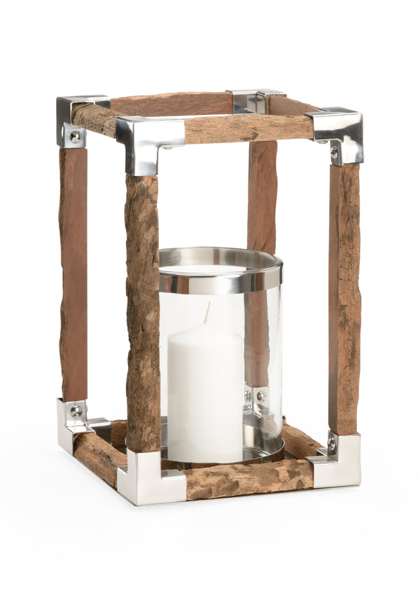 Modern Rustic Hurricane Candle Holder - Transform Your Space with Wood, Metal, and Glass Elegance