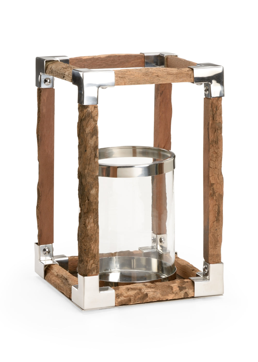 Modern Rustic Hurricane Candle Holder - Transform Your Space with Wood, Metal, and Glass Elegance