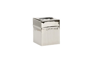 Wallace Tissue Box Cover - Elegant Polished Nickel Finish, Stylish Aluminum Design for Home Decor