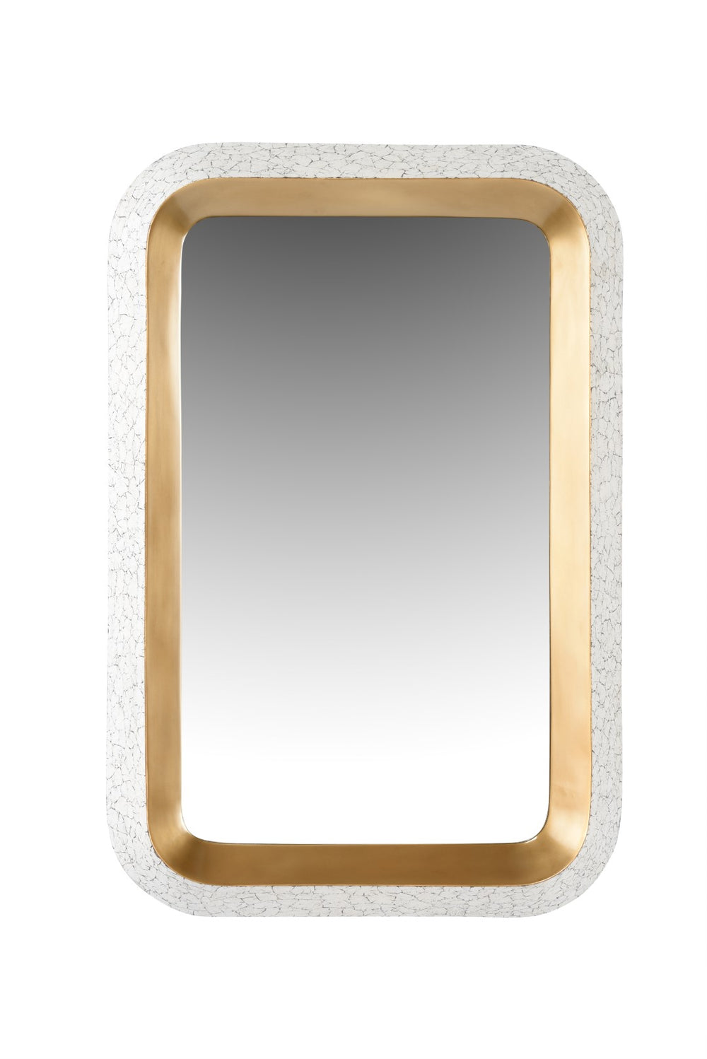 Isn't She Lovely Mirror - Elegant Rectangular Wooden Frame with Crackled White/Gold Finish, 42" H