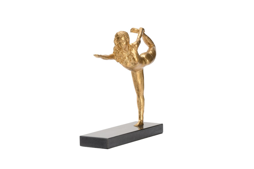 Lord Of The Dance Pose Statue – Cast Iron Yoga Decor for Meditation and Home Well-Being, Gold Finish