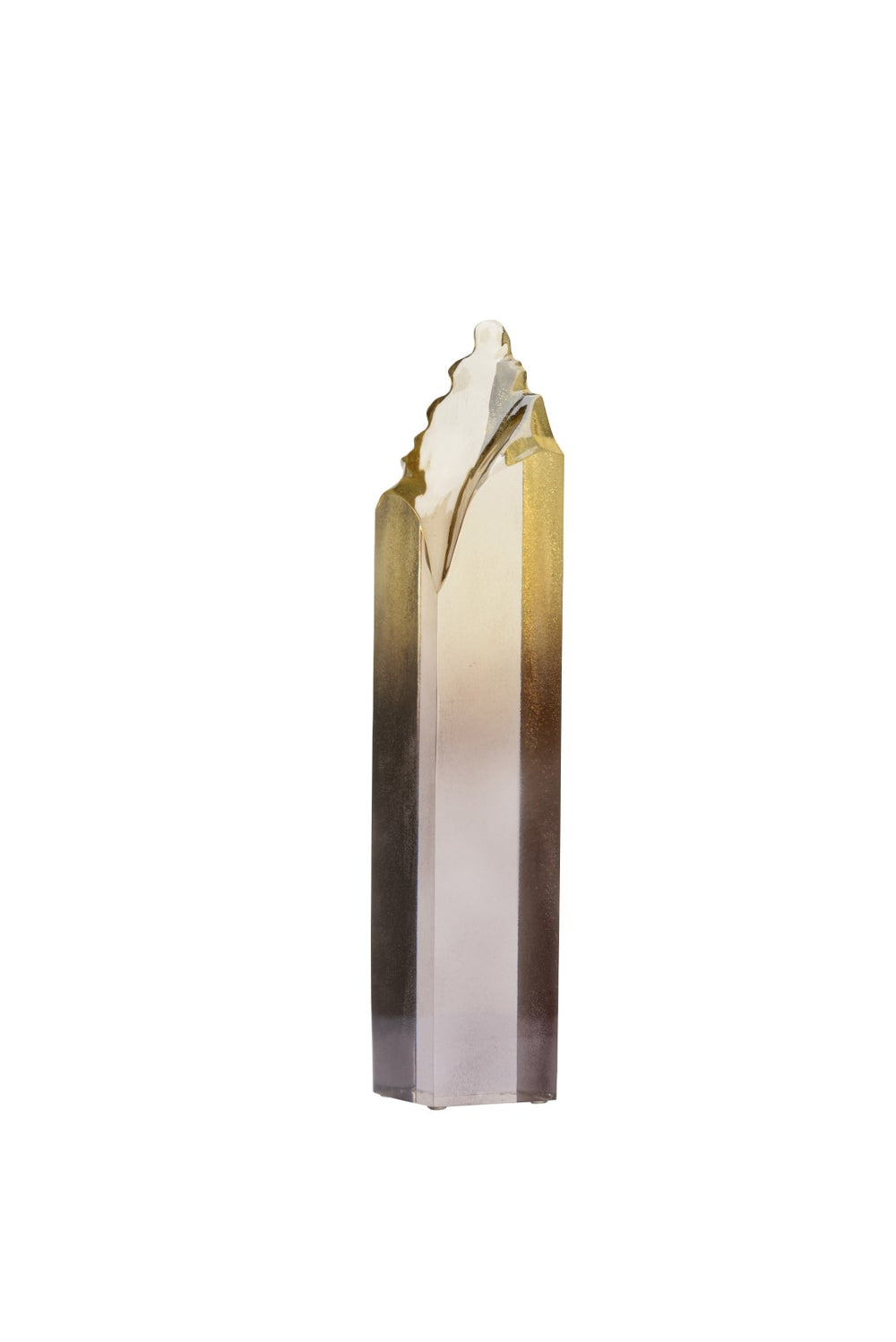 Sybil Sculpture - Smokey Gold Ombre Acrylic Accent for Stylish Bookshelves and Tabletops Decor