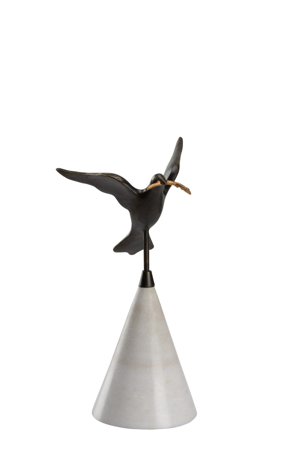 Peace Sculpture - Exquisite Bronze Dove with Olive Branch for Elegant Home Décor & Gift Ideas