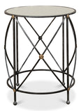 Drum & Fife Lamp Table with Mirror Glass Tp