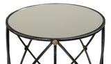 Drum & Fife Lamp Table with Mirror Glass Tp
