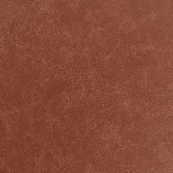 Lennart Ottoman in Ivory Fabric and Brown Leatherette with Matte Black Base - Set of 1