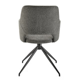 Darcie Armchair In Charcoal Fabric and Black Base - Set of 1