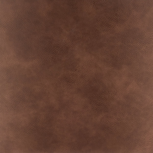 Darcie Armchair in Dark Brown Leatherette, Orange Fabric and Black Base - Set of 1