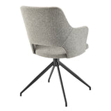 Darcie Armchair In Light Gray Fabric and Black Base - Set of 1