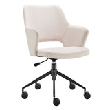 Darcie Office Chair in Beige Fabric and Black Base