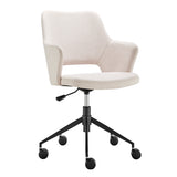 Darcie Office Chair in Beige Fabric and Black Base