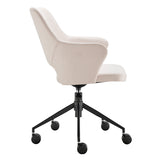 Darcie Office Chair in Beige Fabric and Black Base