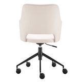 Darcie Office Chair in Beige Fabric and Black Base