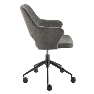 Darcie Office Chair in Charcoal Fabric and Black Base