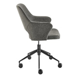 Darcie Office Chair in Charcoal Fabric and Black Base