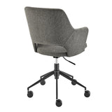 Darcie Office Chair in Charcoal Fabric and Black Base