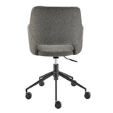 Darcie Office Chair in Charcoal Fabric and Black Base