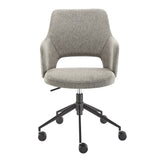 Darcie Office Chair in Light Gray Fabric and Black Base