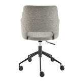 Darcie Office Chair in Light Gray Fabric and Black Base