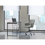 Darcie Office Chair in Light Gray Fabric and Black Base