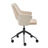 Darcie Office Chair in Light Beige Fabric, Beige Leatherette and Black Base