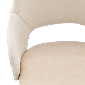 Darcie Office Chair in Light Beige Fabric, Beige Leatherette and Black Base
