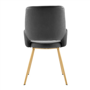 Desi Armchair in Black Velvet Fabric and Leatherette with Matte Brushed Gold Base