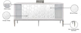 Zoey Iron Contemporary  Sideboard/Buffet - 64" W x 18" D x 31" H