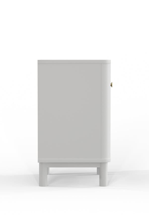Alpine Furniture Stapleton 1 Drawer Nightstand, White 2090-02 White Mahogany Solids & Veneer 22 x 15 x 26