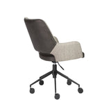Desi Office Chair in Light Gray Fabric and Dark Gray Leatherette with Black Base