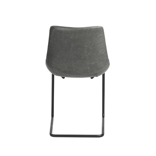 Flynn Side Chair in Vintage Gray with Black Steel Legs - Set of 2