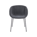Zach Armchair in Dark Gray Fabric and Black Legs - Set of 2