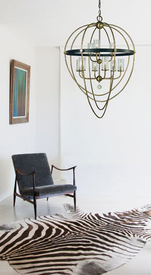 9-Light Antique Brass/Matte Black Margaux Chandelier