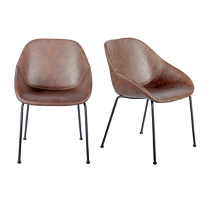 Corinna Side Chair in Vintage Brown - Set of 2